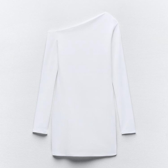 ZARA BLOGGER FAVORITE DRAPED ASYMMETRIC DRESS - Picture 6 of 7